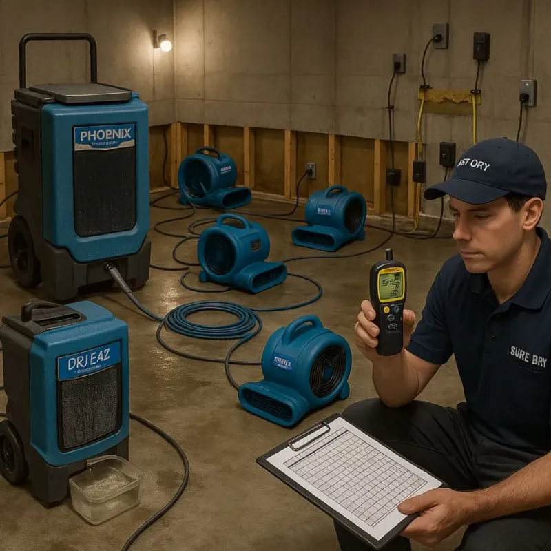 Structural Drying and Dehumidification process in Loves Park, IL